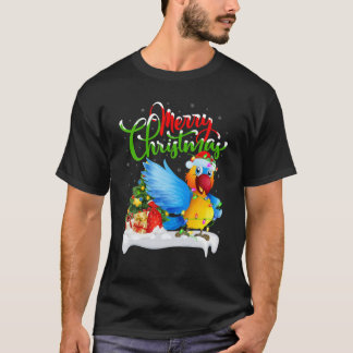 Funny Parrot Bird Lover Xmas Lighting Parrot Chris T-Shirt