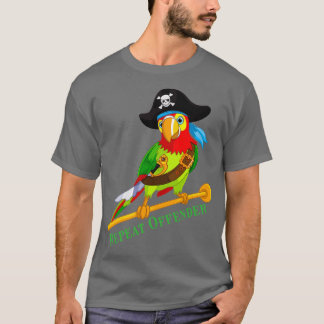 Funny Parrot Pirate Repeat Offender T-Shirt