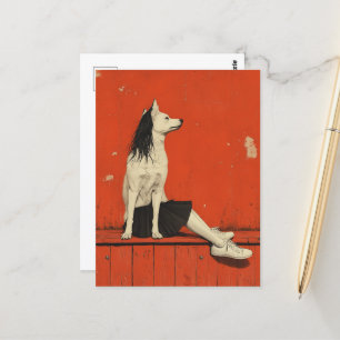 Funny Part Hund Teil human Postkarte