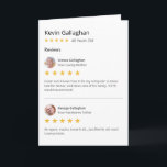 Funny Parters Son Star Rating Review Geburtstag Karte<br><div class="desc">Diese lustige Geburtstagskarte zeigt ein Layout wie eine Online-Review-Website. Es gibt zwei bearbeitbare Rezensionen, darunter die Namen, Fotos und Texte. Dies ist ideal für Eltern, die ihren erwachsenen Sohn eine Karte geben. Fügen Sie Ihrem Sohn den Namen und die Sternbewertung hinzu. Sie können das Design im Designwerkzeug Zazzle weiter bearbeiten....</div>