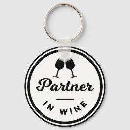 Funny Partner in Wine Keyring Schlüsselanhänger