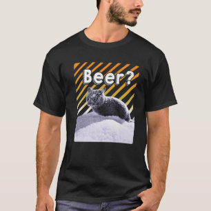 Funny Party Black Ber Cat Mit Sonnenbrille - Bier? T-Shirt