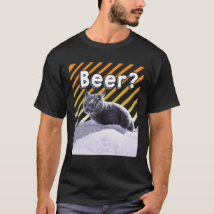 Funny Party Black Ber Cat Mit Sonnenbrille - Bier? T-Shirt