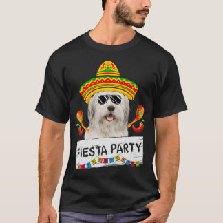 Funny Party Niedlich Bartded Collie Wear Sombrero  T-Shirt