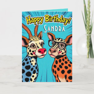Funny Party Tiere Niedlich Happy Geburtstag Karte