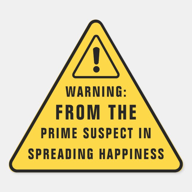 Funny Party Warning Sticker | Yellow Caution Sign  (Vorderseite)
