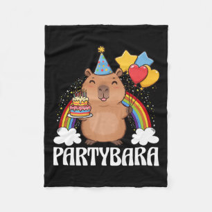 Funny Partybara Capybara Happy Birthday Kids Boys Fleecedecke