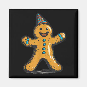 Funny Partying Gingerbrot Mann mit Party-Hat koste Magnet