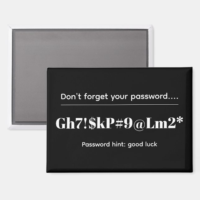 Funny Password Magnet (Vorderseite/Rückseite)