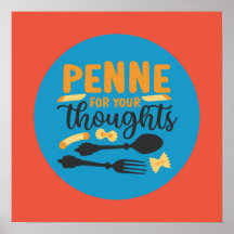 Funny Pasta Food Pub Vintage Farbe Typografie Kuns