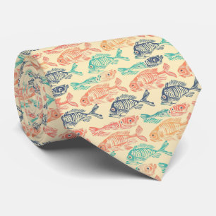 Funny Pastel Fishbone Neck Tie Krawatte