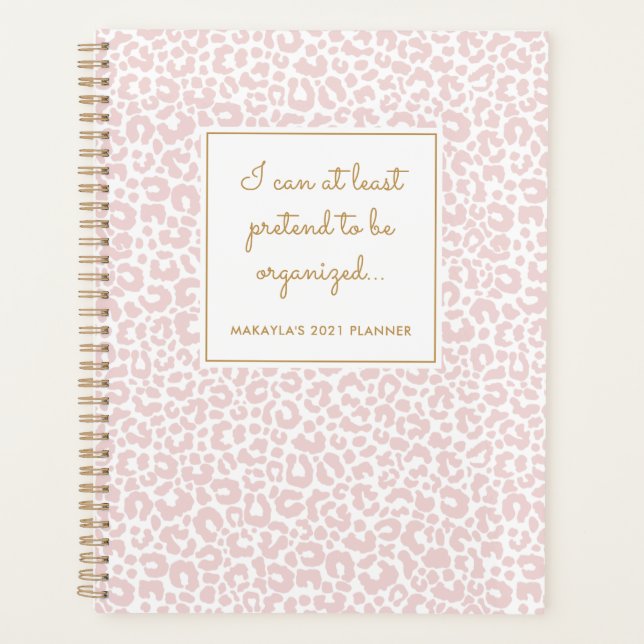 Funny Pastel Leopard Print Muster Blush Planer (Vorderseite)