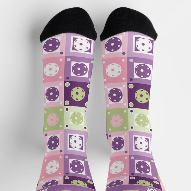 Funny Pastellfarben Pickleball Socken (Oben)