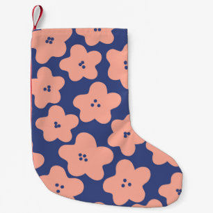 Funny pastellorange Blume auf hellblauen Backgröss Kleiner Weihnachtsstrumpf