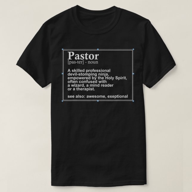 Funny Pastor Definition Geschenk Christliche Predi T-Shirt (Design vorne)
