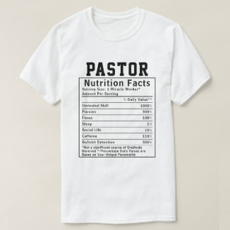 Funny Pastor Nutrition Fakten spirituelles Führung T-Shirt