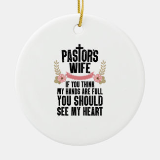 Funny Pastor's Ehefrau Art Mama Keramik Ornament