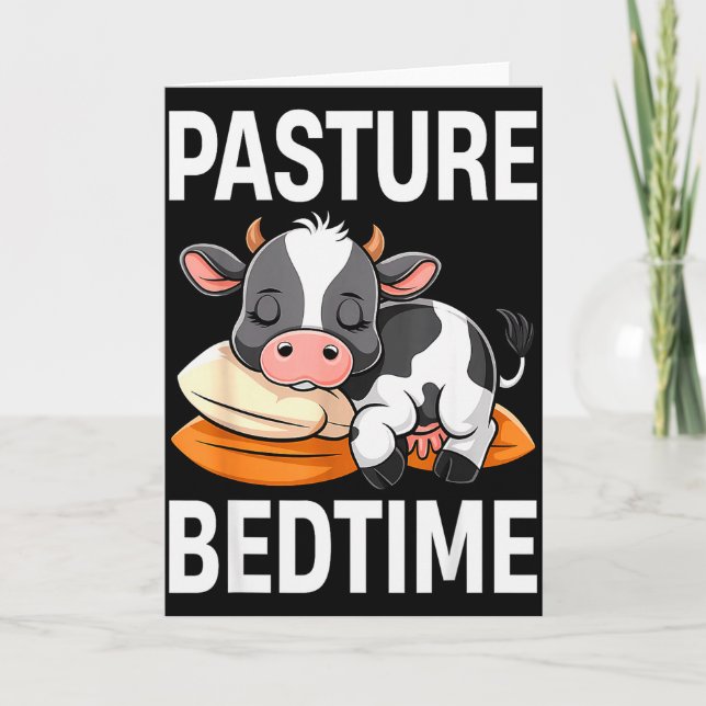 Funny Pasture Bedtime Cute Cow Pajamas Pj Sleep  Karte (Vorderseite)