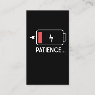Funny Patience Mama und Vater Low Battery New Baby Visitenkarte
