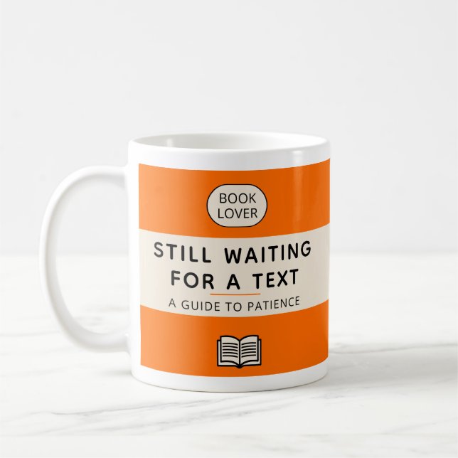 Funny Patience Title Retro Paperback Cover Orange Kaffeetasse (Links)