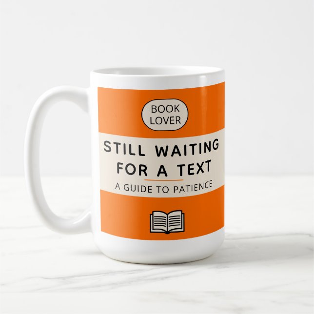 Funny Patience Title Retro Paperback Cover Orange Kaffeetasse (Links)