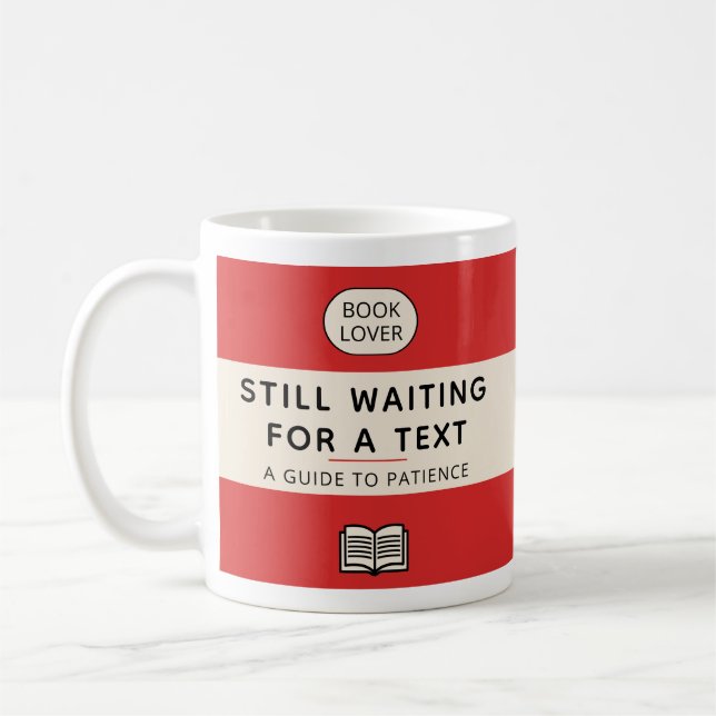 Funny Patience Title Retro Paperback Cover Red Kaffeetasse (Links)