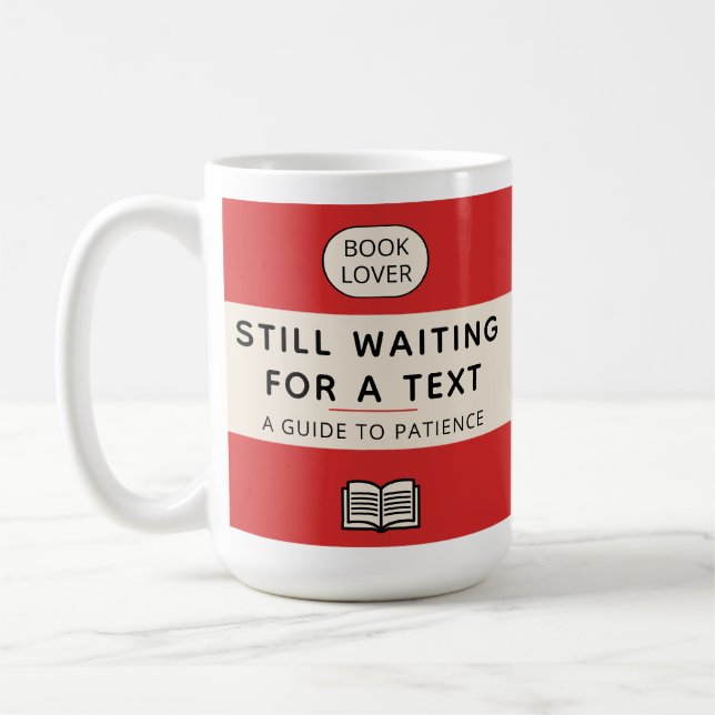 Funny Patience Title Retro Paperback Cover Red Kaffeetasse (Links)