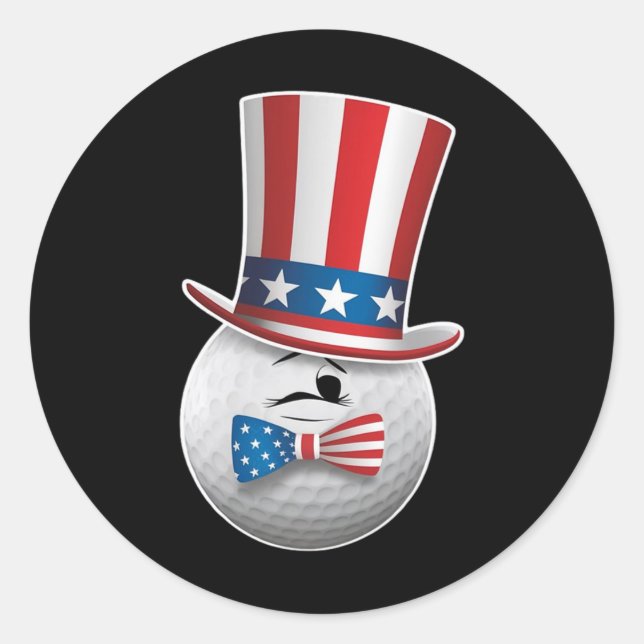 Funny Patriotic America Flag Golf 4. Juli Mama Runder Aufkleber (Vorderseite)