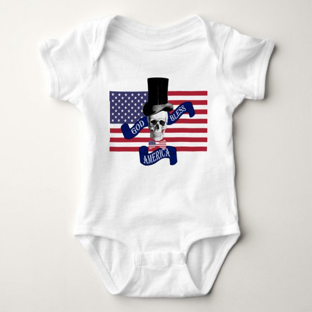 Funny Patriotic Amerikaner Baby Strampler (Vorderseite)