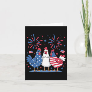 Funny Patriotic Chickens US Flag 4. Juli Chic Karte