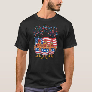 Funny Patriotic Chickens USA Flag 4. Juli T-Shirt
