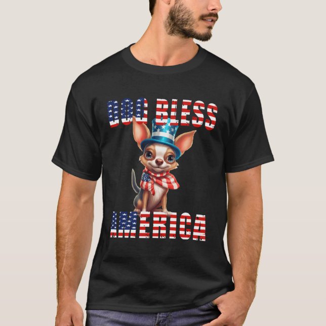 Funny Patriotic Chihuahua T-Shirt (Vorderseite)
