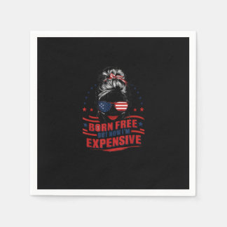Funny Patriotic Frau Geboren frei, aber jetzt bin  Serviette