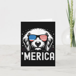 Funny Patriotic Golden Retriever Merica Happy 4. Karte