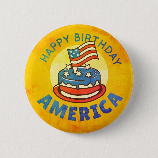 Funny Patriotic Gruß USA Land Button (Vorderseite)