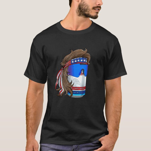 Funny Patriotic Mullet Beer Graphic T-Shirt 4. Jul (Vorderseite)