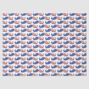 Funny Patriotic Mustache Pattern Seidenpapier
