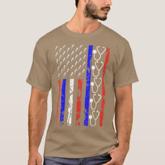 Funny Patriotic Nurse 4. Juli American Flag St. T-Shirt