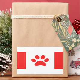 Funny Paw Canadian Flag Rechteckiger Aufkleber