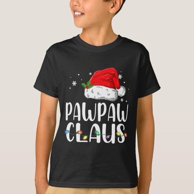 Funny Pawpaw Claus Christmas Pajamas Santa  T-Shirt (Vorderseite)