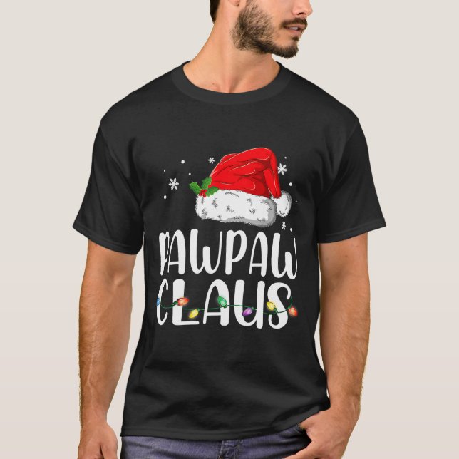 Funny Pawpaw Claus Christmas Pajamas Santa  T-Shirt (Vorderseite)