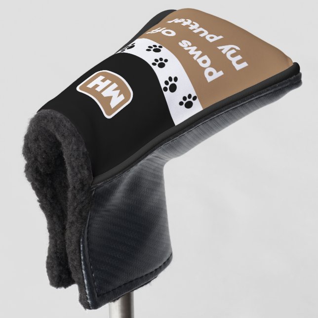 Funny Paws off My Putter with Initials Golf Headcover (3/4 Vorderseite)