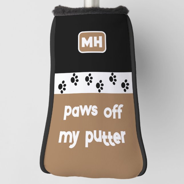 Funny Paws off My Putter with Initials Golf Headcover (Rotieren 90)