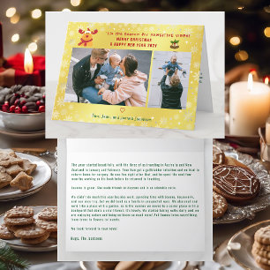 Funny Pawsitive Rudolph Minimalistisch 2 Fotos Gol Feiertagskarte