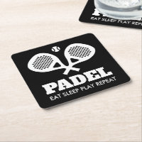 Funny Pdel Tennis Drink Coaster mit Schläger Logo