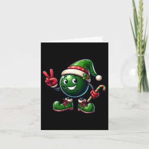 Funny Peace Hand Bowling Elf Weihnachtsfrauen Mens Karte