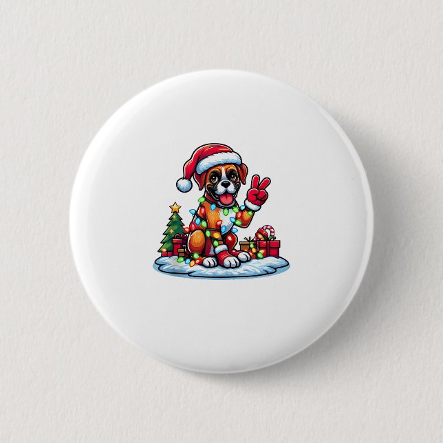 Funny Peace Hand Boxer Docht Weihnachtsleuchten Fr Button (Vorderseite)