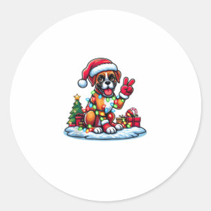 Funny Peace Hand Boxer Docht Weihnachtsleuchten Fr Runder Aufkleber