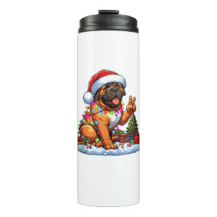 Funny Peace Hand Mastiff Weihnachtsleuchten Frauen Thermosbecher