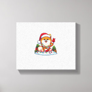 Funny Peace Hand Spitz WeihnachtsLICHT Frauen Leinwanddruck